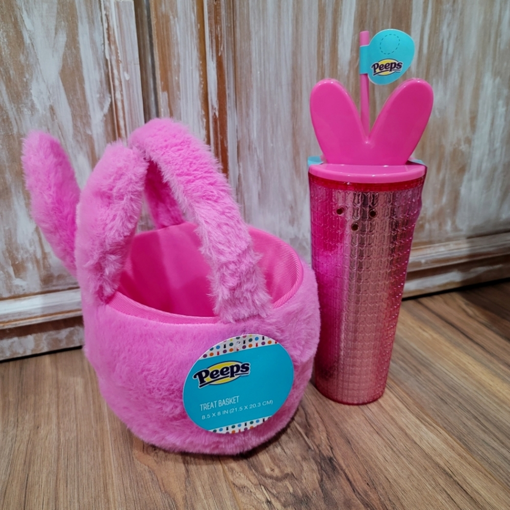 NWT Peeps Treat Basket & Grid Tumbler Bundle - Picture 3 of 6